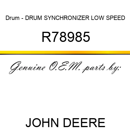 Drum - DRUM, SYNCHRONIZER, LOW SPEED R78985
