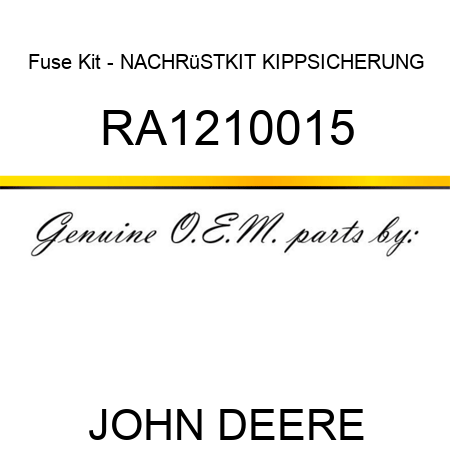 Fuse Kit - NACHRüSTKIT KIPPSICHERUNG RA1210015