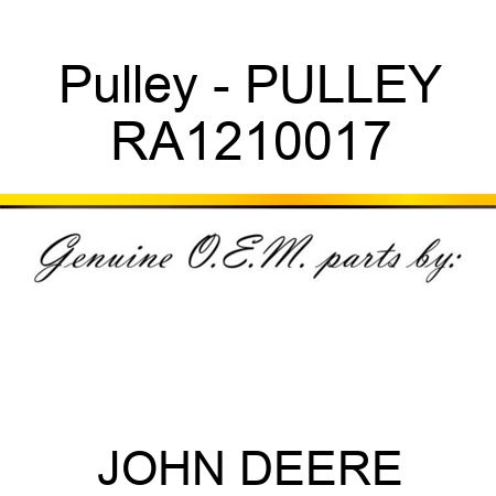 Pulley - PULLEY RA1210017