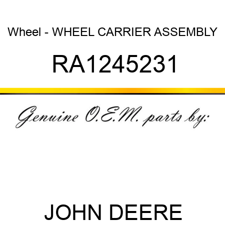 Wheel - WHEEL CARRIER ASSEMBLY RA1245231