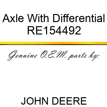Axle With Differential RE154492