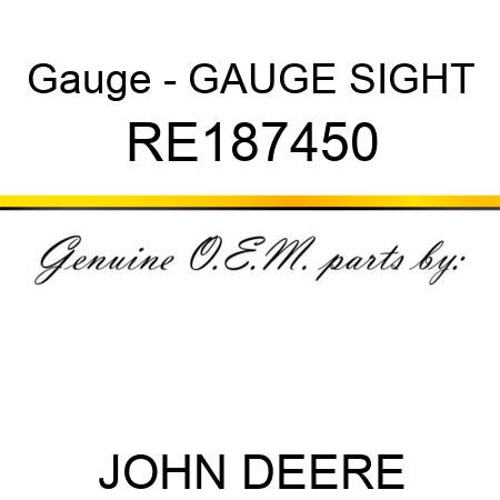 Gauge - GAUGE, SIGHT RE187450