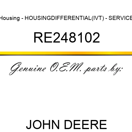 Housing - HOUSING,DIFFERENTIAL(IVT) - SERVICE RE248102