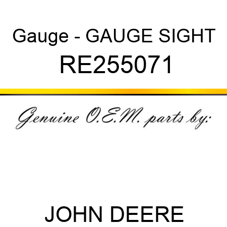 Gauge - GAUGE, SIGHT RE255071