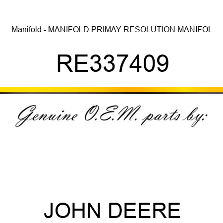Manifold - MANIFOLD, PRIMAY RESOLUTION MANIFOL RE337409