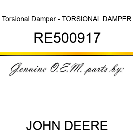 Torsional Damper - TORSIONAL DAMPER RE500917