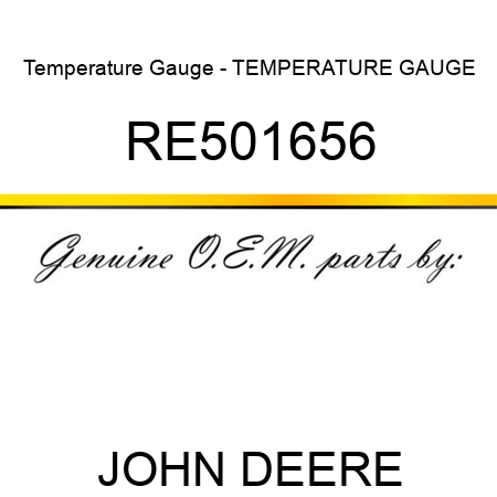 Temperature Gauge - TEMPERATURE GAUGE RE501656