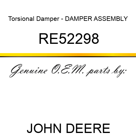 Torsional Damper - DAMPER ASSEMBLY RE52298
