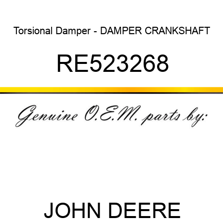 Torsional Damper - DAMPER, CRANKSHAFT RE523268