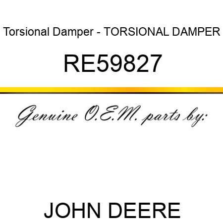 Torsional Damper - TORSIONAL DAMPER RE59827