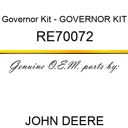 Governor Kit - GOVERNOR KIT RE70072