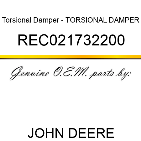 Torsional Damper - TORSIONAL DAMPER REC021732200