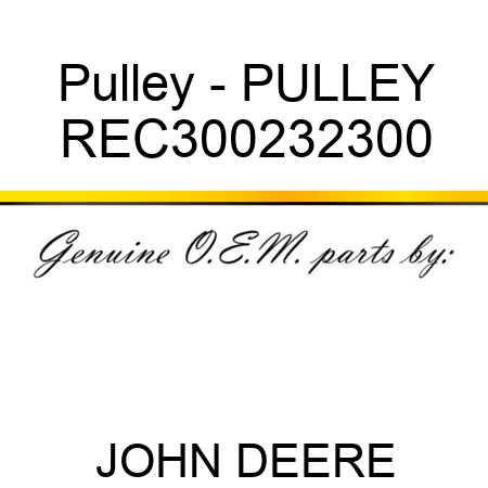 Pulley - PULLEY REC300232300