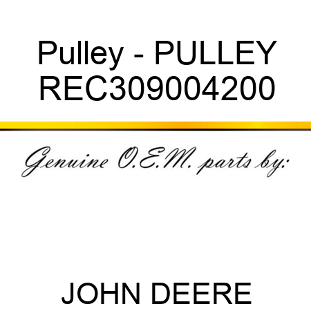 Pulley - PULLEY REC309004200