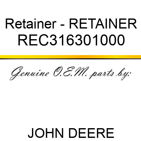 Retainer - RETAINER REC316301000