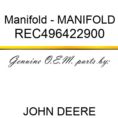 Manifold - MANIFOLD REC496422900