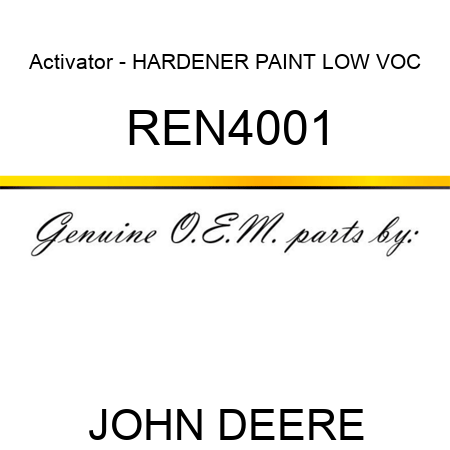 John Deere paint hardener?
