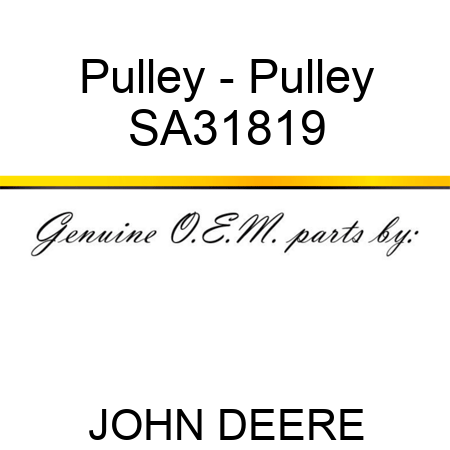 Pulley - Pulley SA31819