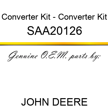 Converter Kit - Converter Kit SAA20126