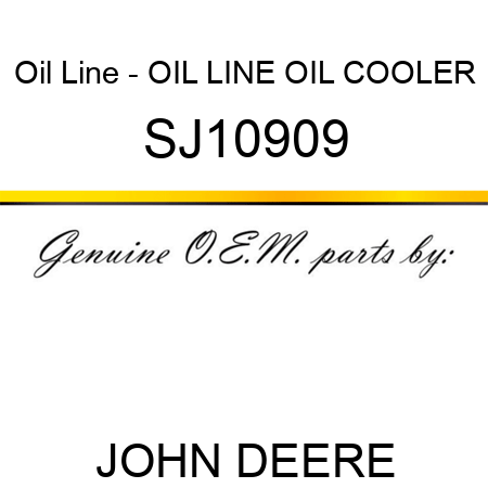 Oil Line - OIL LINE, OIL COOLER SJ10909