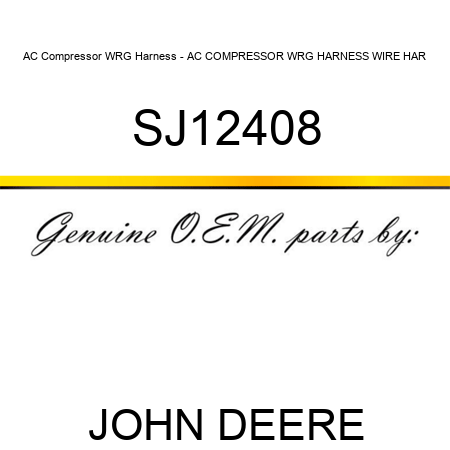 AC Compressor WRG Harness - AC COMPRESSOR WRG HARNESS, WIRE HAR SJ12408