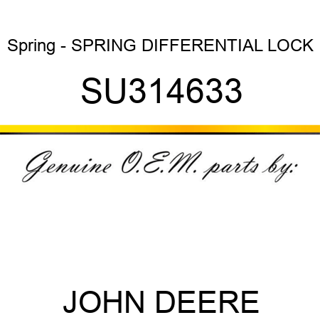 Spring - SPRING, DIFFERENTIAL LOCK SU314633