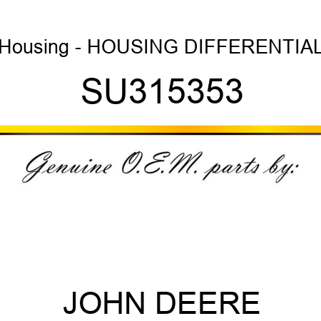 Housing - HOUSING, DIFFERENTIAL SU315353