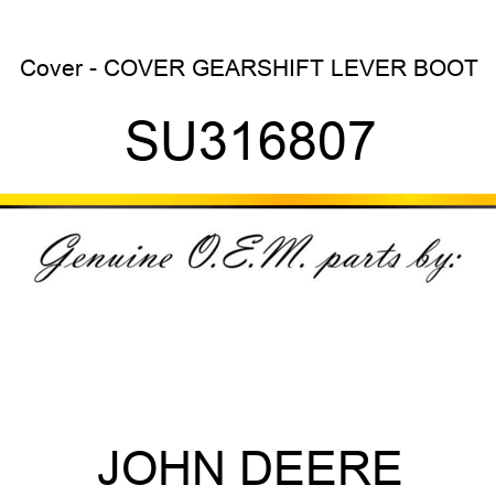 Cover - COVER, GEARSHIFT LEVER BOOT SU316807