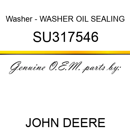 Washer - WASHER, OIL SEALING SU317546