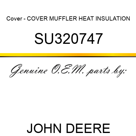 Cover - COVER, MUFFLER HEAT INSULATION SU320747