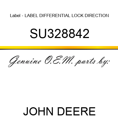 Label - LABEL, DIFFERENTIAL LOCK DIRECTION SU328842