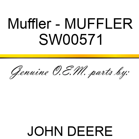 Muffler - MUFFLER SW00571