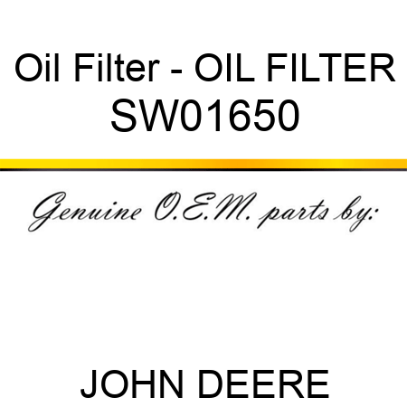 Oil Filter - OIL FILTER SW01650