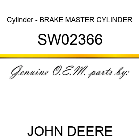 Cylinder - BRAKE MASTER CYLINDER SW02366