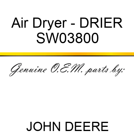 Air Dryer - DRIER SW03800