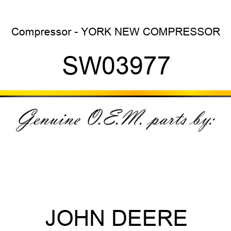 Compressor - YORK NEW COMPRESSOR SW03977