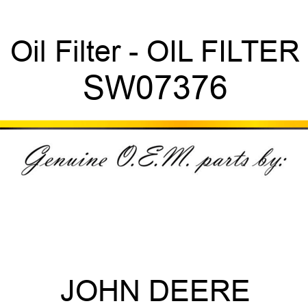 Oil Filter - OIL FILTER SW07376