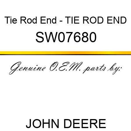 Tie Rod End - TIE ROD END SW07680