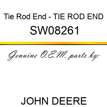 Tie Rod End - TIE ROD END SW08261