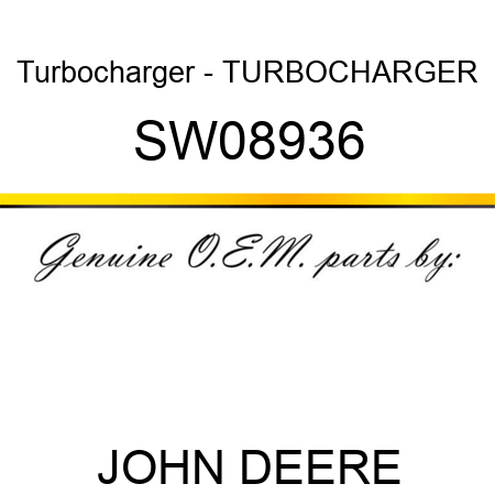 Turbocharger - TURBOCHARGER SW08936