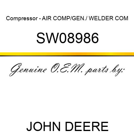 Compressor - AIR COMP/GEN./ WELDER COM SW08986