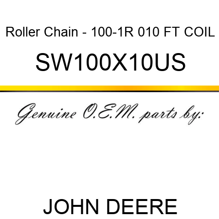 Roller Chain - 100-1R 010 FT COIL SW100X10US