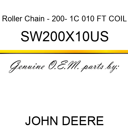 Roller Chain - 200- 1C 010 FT COIL SW200X10US