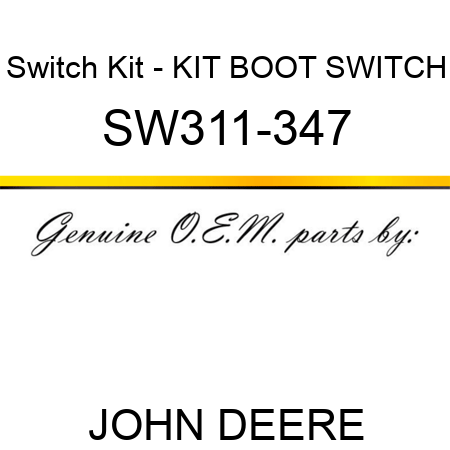 Switch Kit - KIT, BOOT SWITCH SW311-347