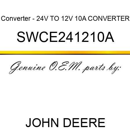 Converter - 24V TO 12V, 10A CONVERTER SWCE241210A