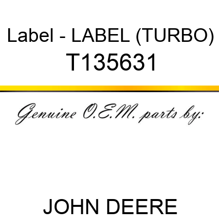 Label - LABEL (TURBO) T135631
