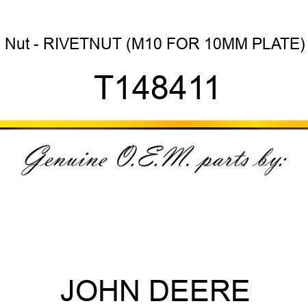Nut - RIVETNUT (M10 FOR 10MM PLATE) T148411
