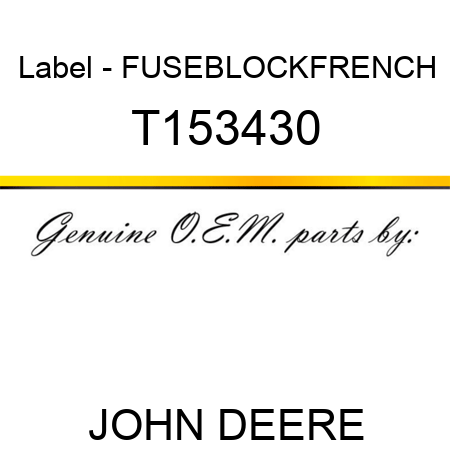 Label - FUSEBLOCK,FRENCH, T153430