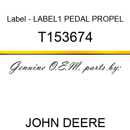Label - LABEL,1 PEDAL PROPEL T153674