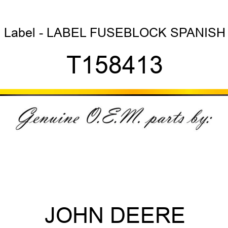 Label - LABEL, FUSEBLOCK SPANISH T158413